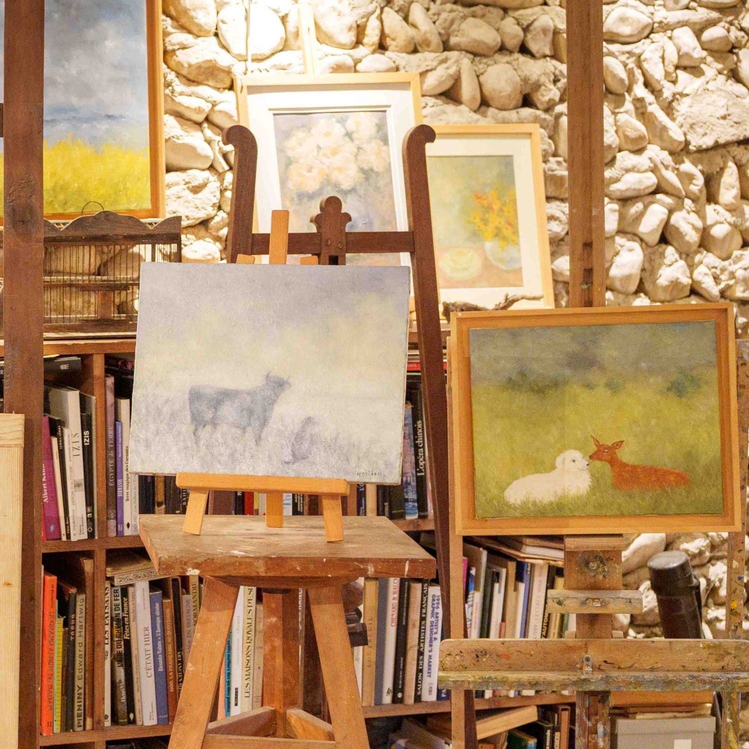 Animal Paintings French Antique Vintage