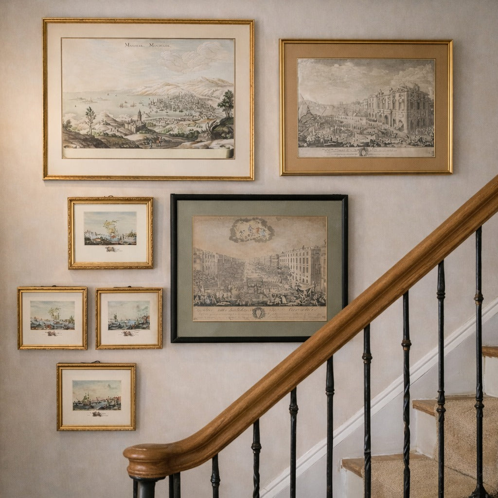 Antique Engravings and Etchings Framed
