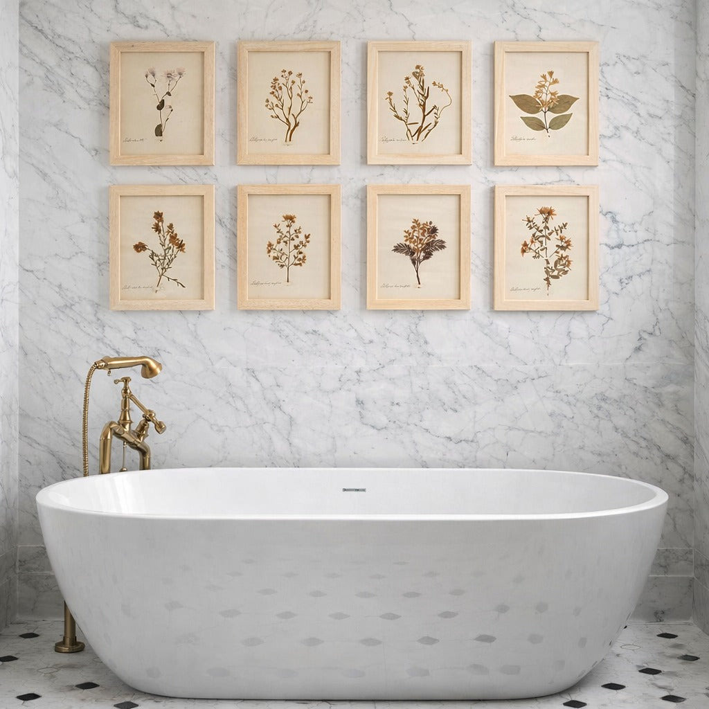 Framed Antique Botanicals Pressed Flowers Herbariums