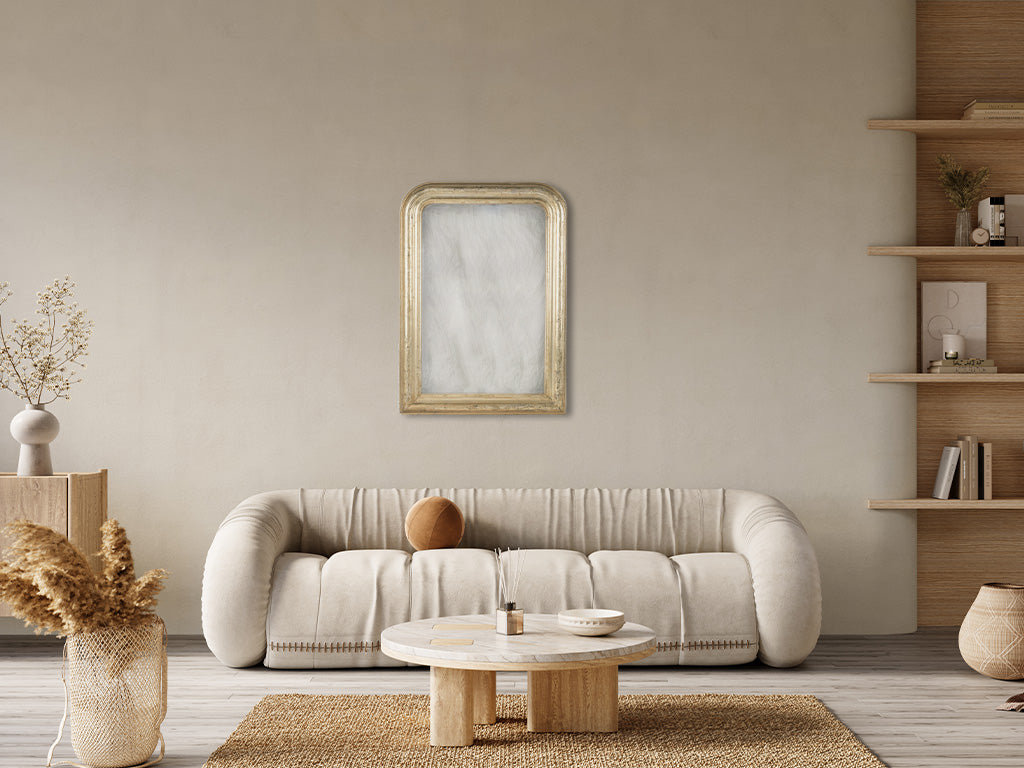 Baroque-inspired aged finish mirror
