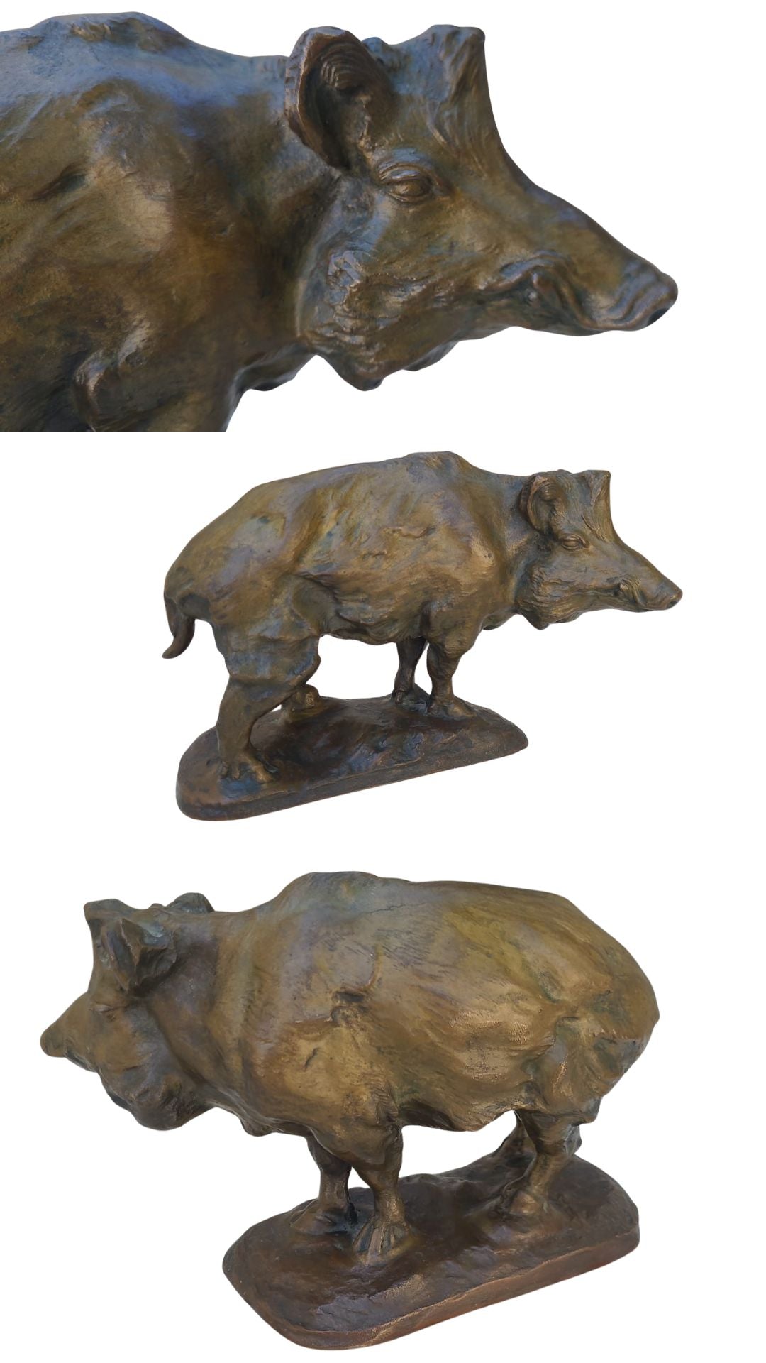 Elegant French boar statue