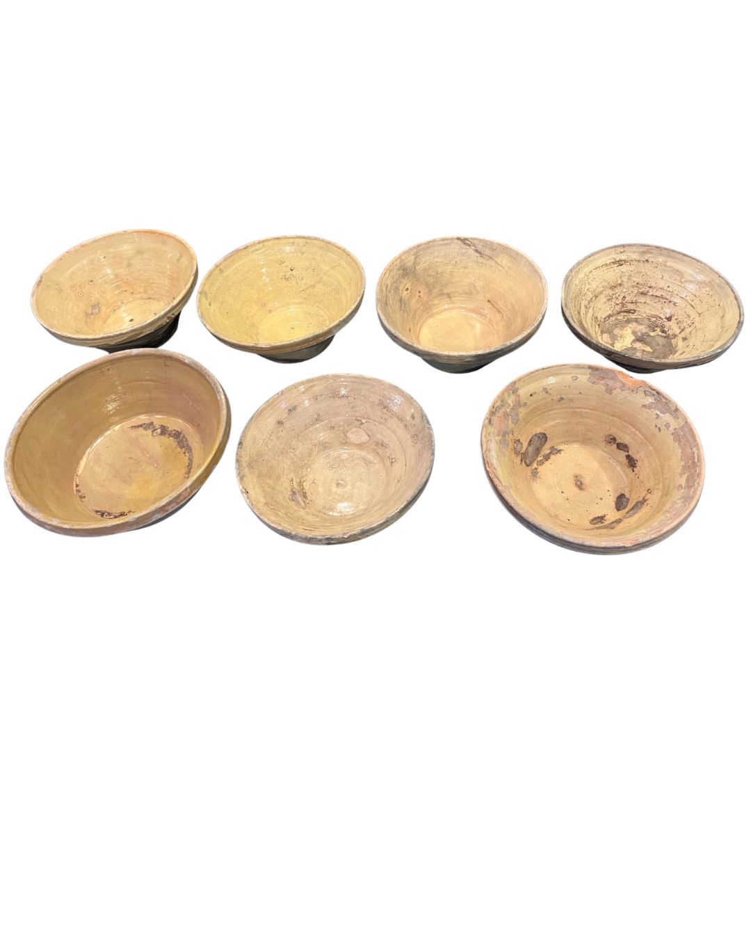 Set of 6 Early 20th-Century Provence Tian Yellow Glazed Bowls