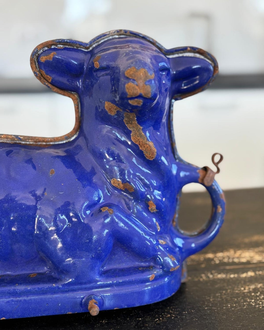 Rustic royal blue lamb mold