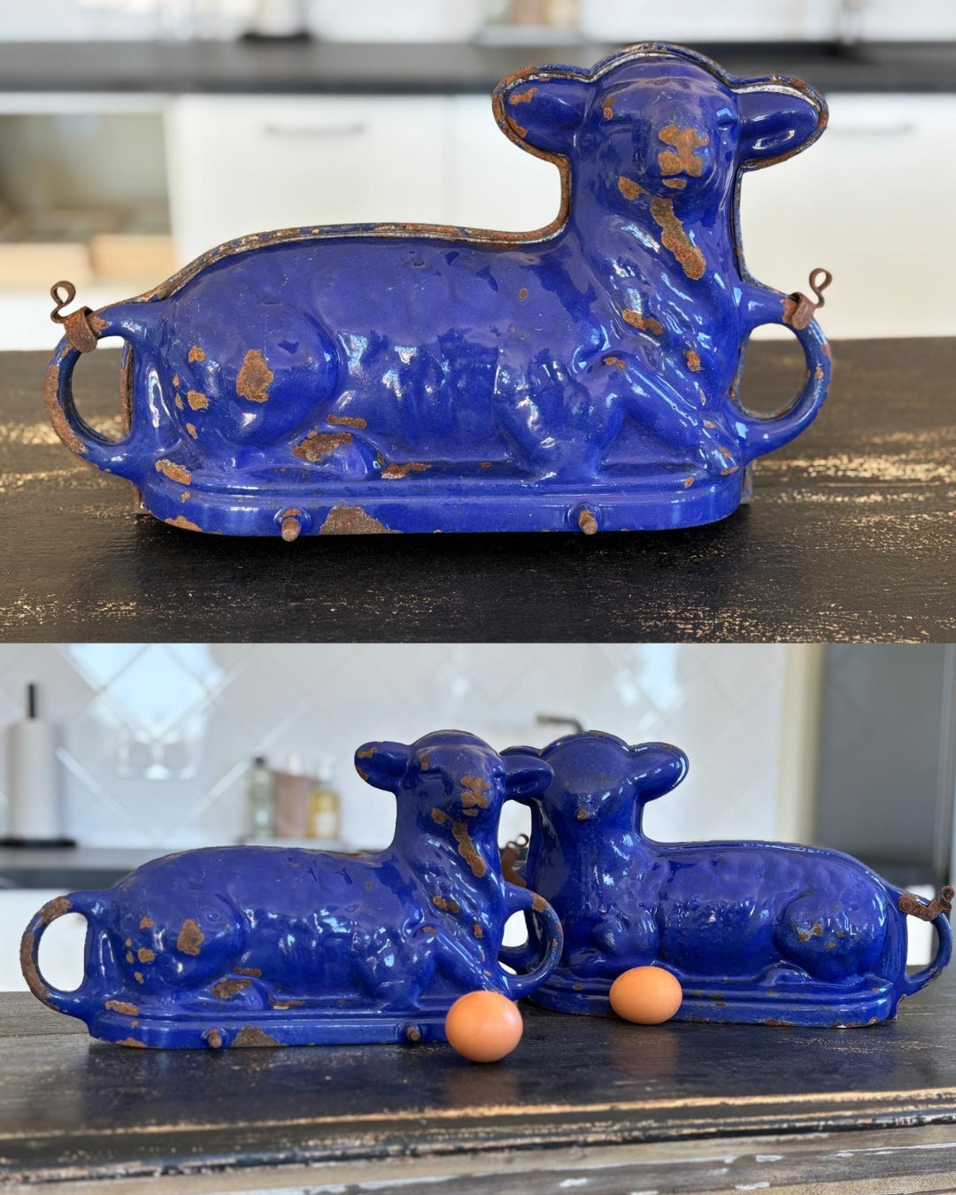 Vintage enameled cast iron mold