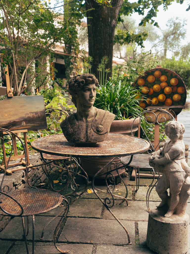 Vintage reconstituted stone garden statue