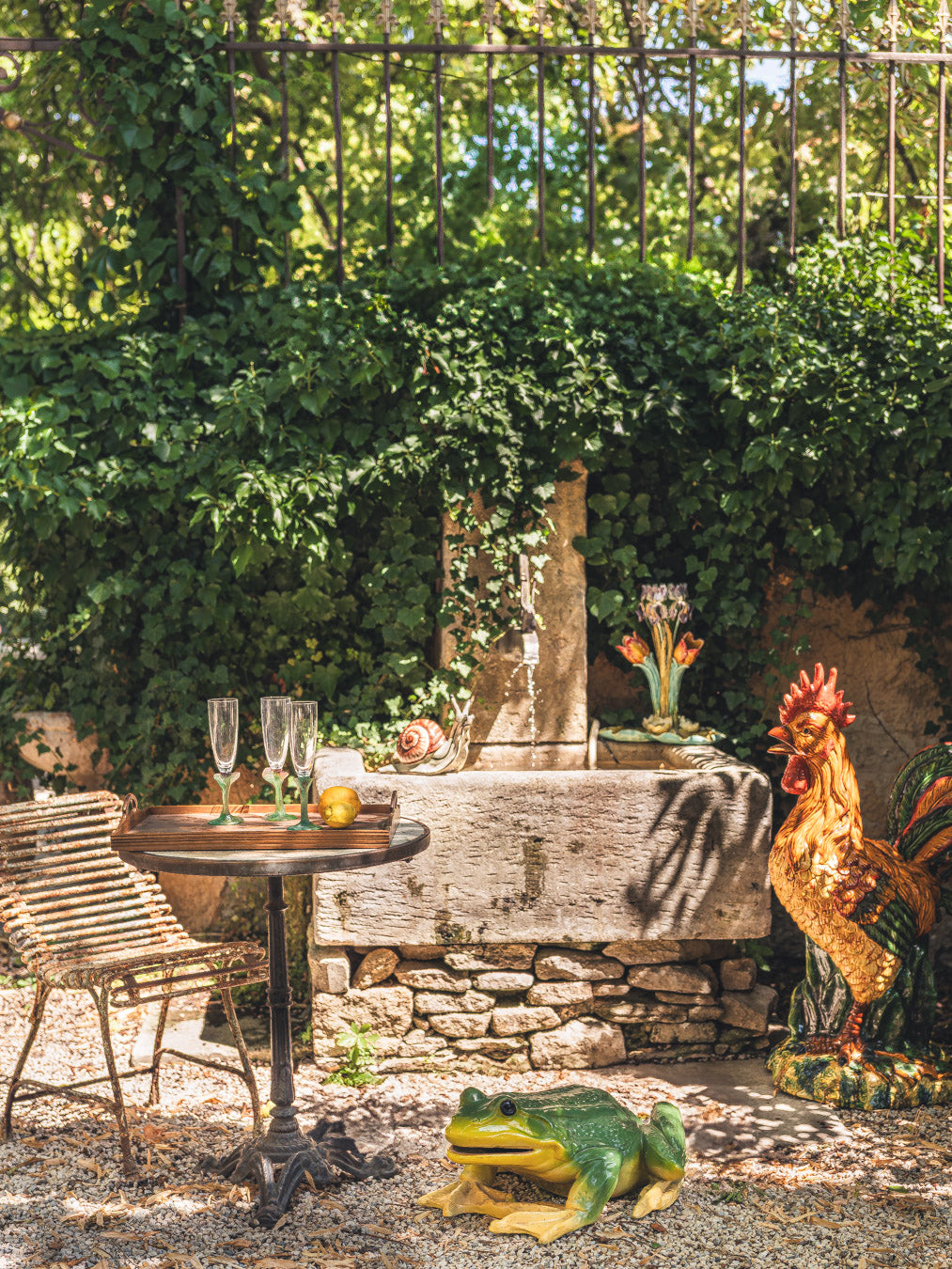 Elegant slatted design chair