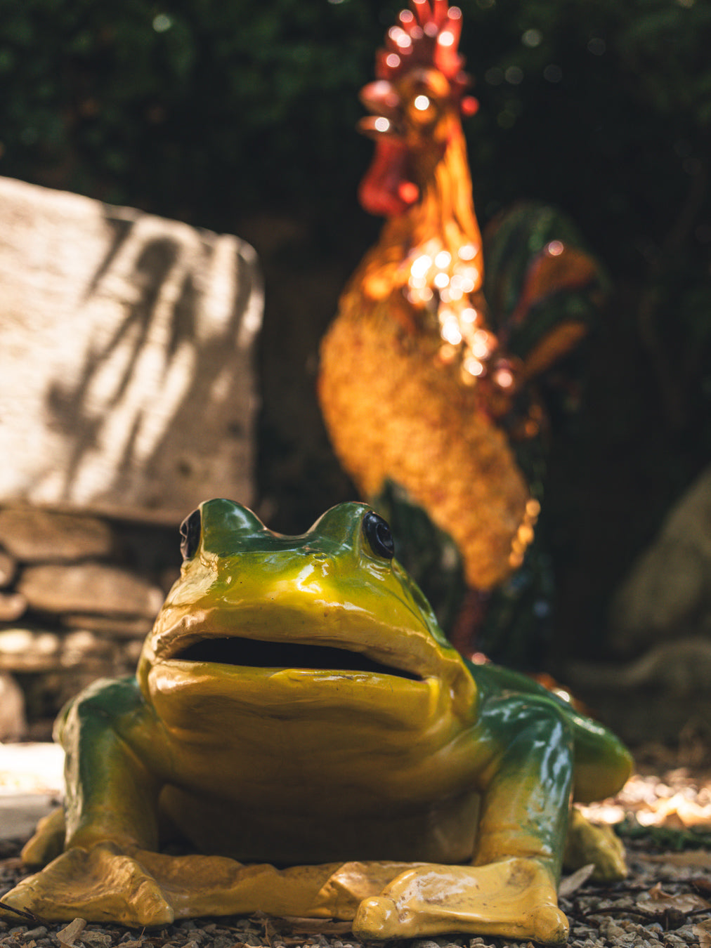 Realistic French Vallauris frog sculpture