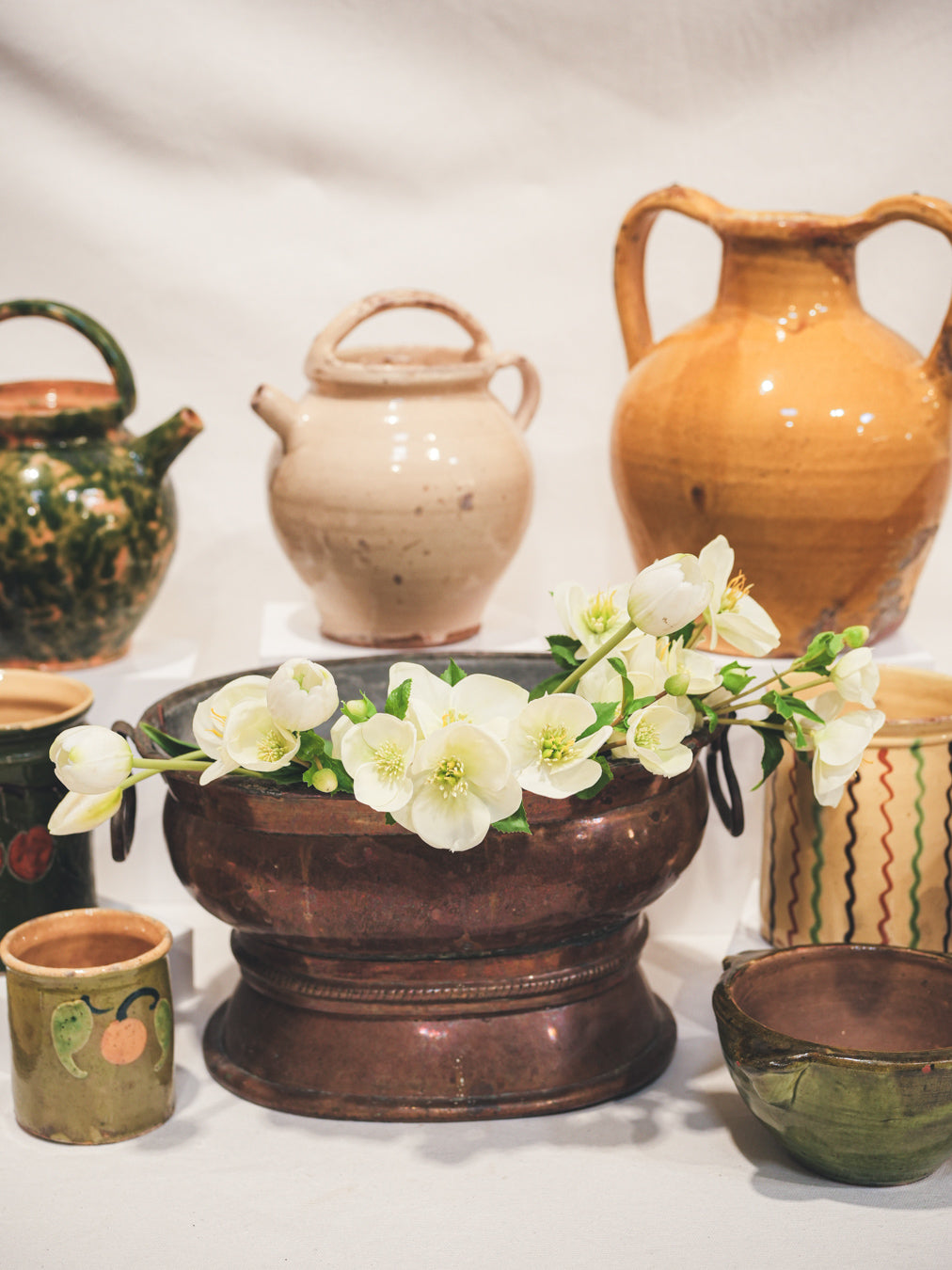 Mid-20th Century French Green Glazed Terracotta Mortar - 4"
