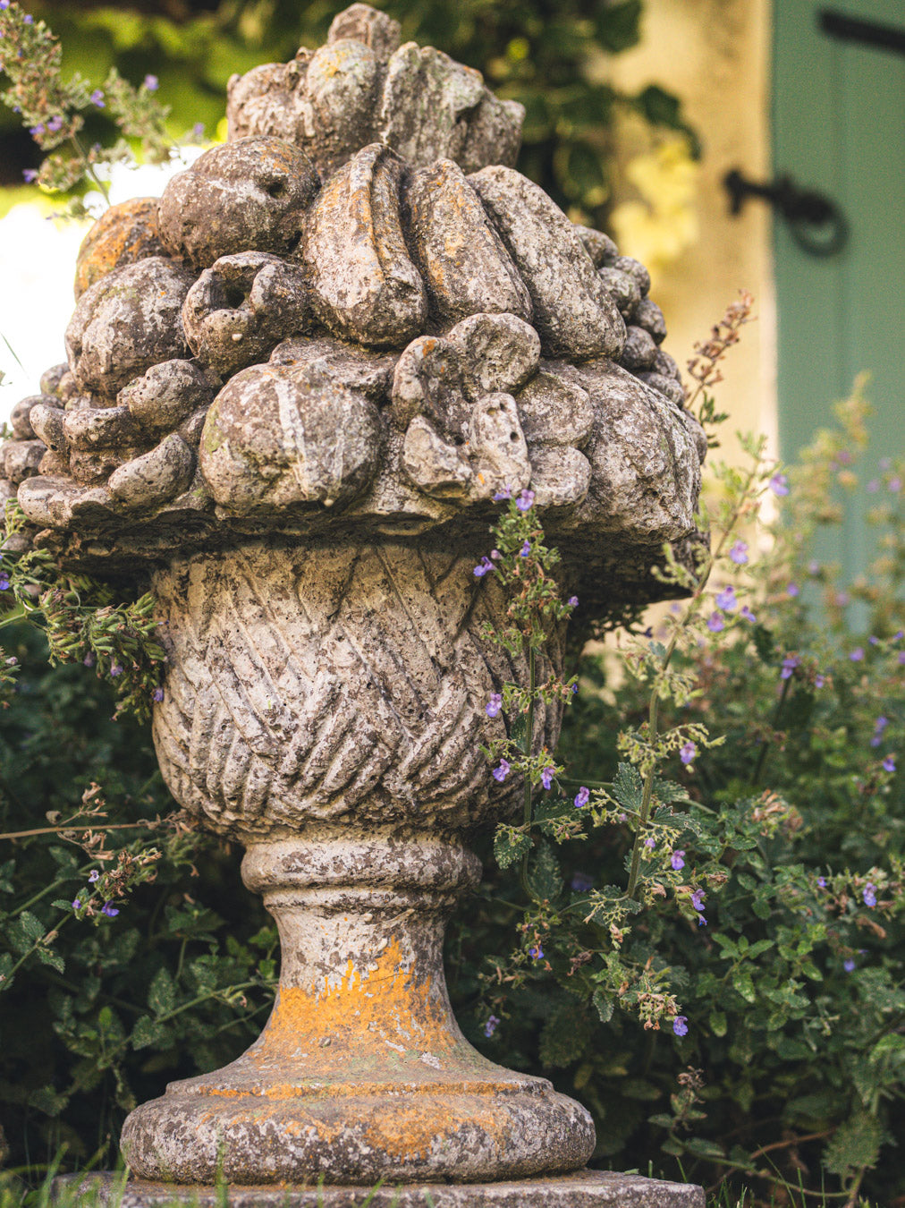 Large Pair of Vintage Fruit Basket Garden Finials 25½"