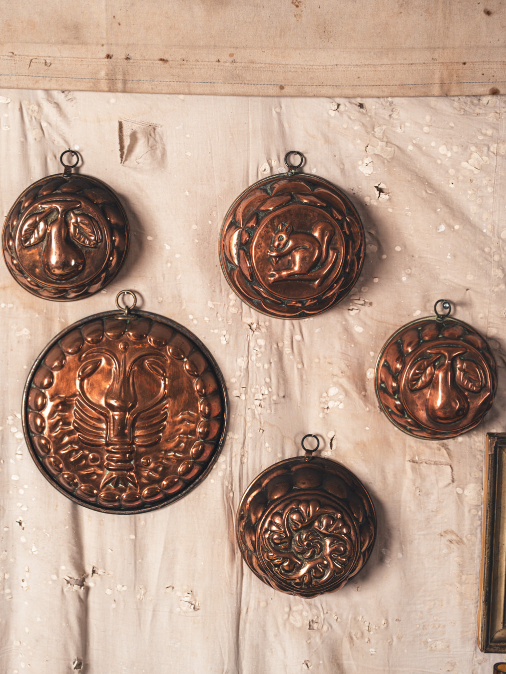 Historic embossed copper pear mold