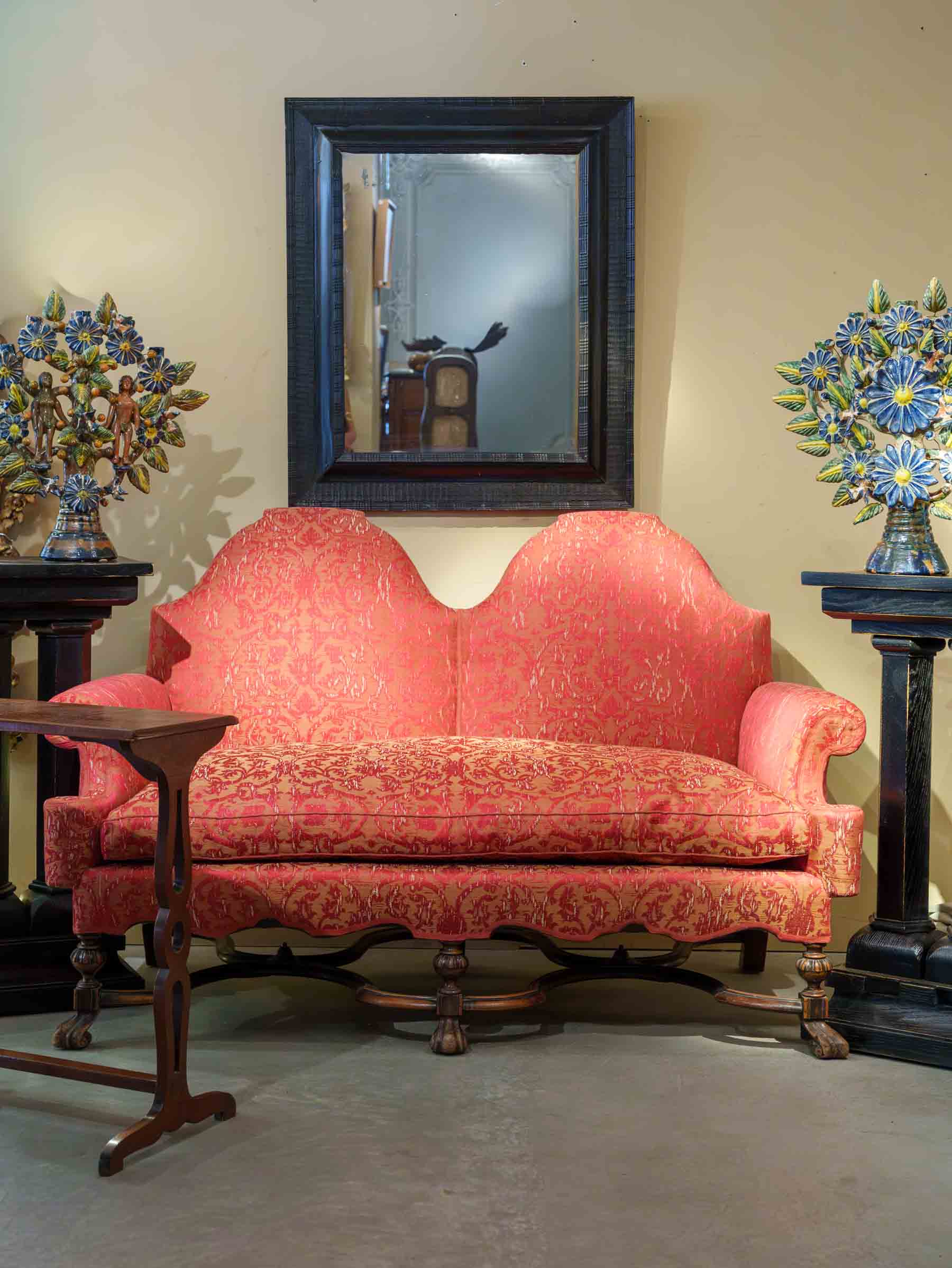 18th-Century Italian Baroque Banquette w/ Pierre Frey Upholstery - 60¾"