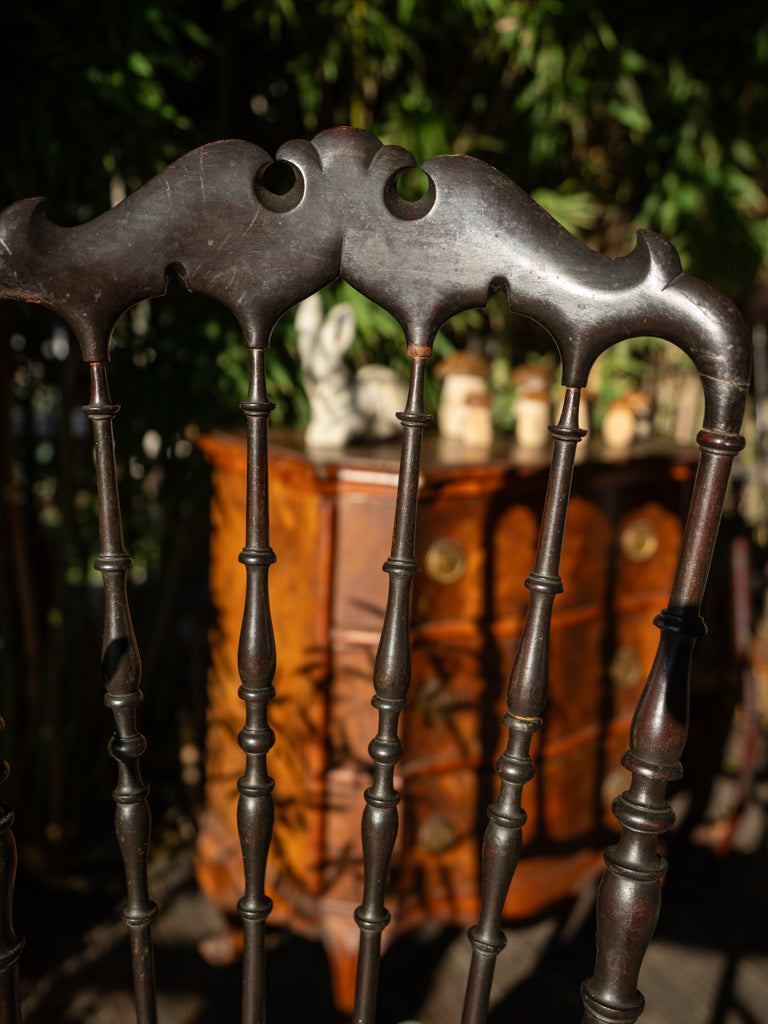 Ebonized neoclassical Chiavari chairs