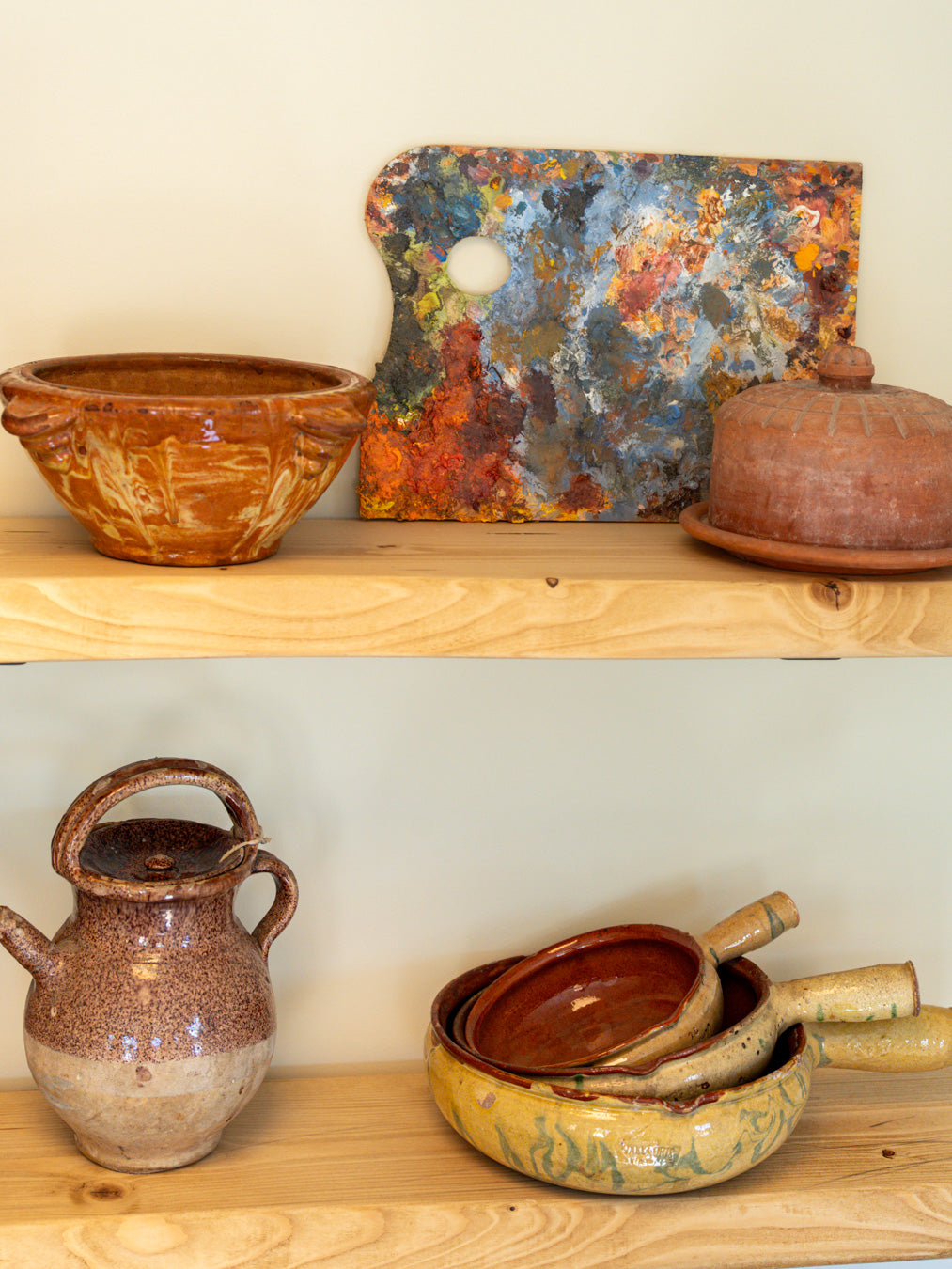 French Vallauris ceramic poêlon