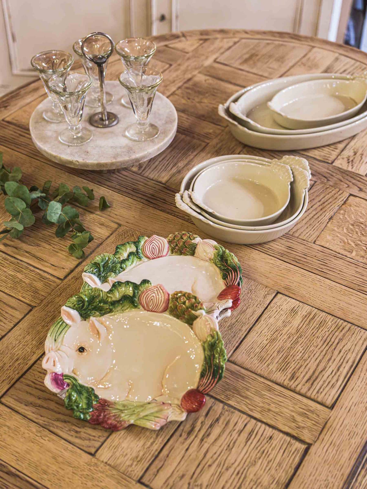 Whimsical ceramic serving plates