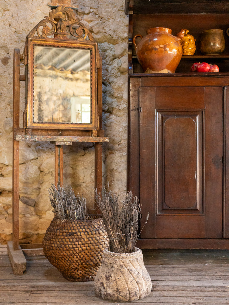 Timeworn handmade bourgne basket