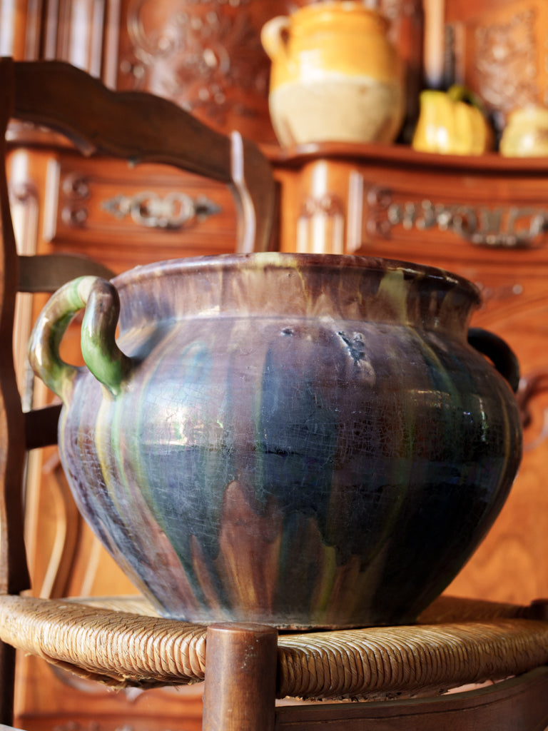 Glazed antique planter