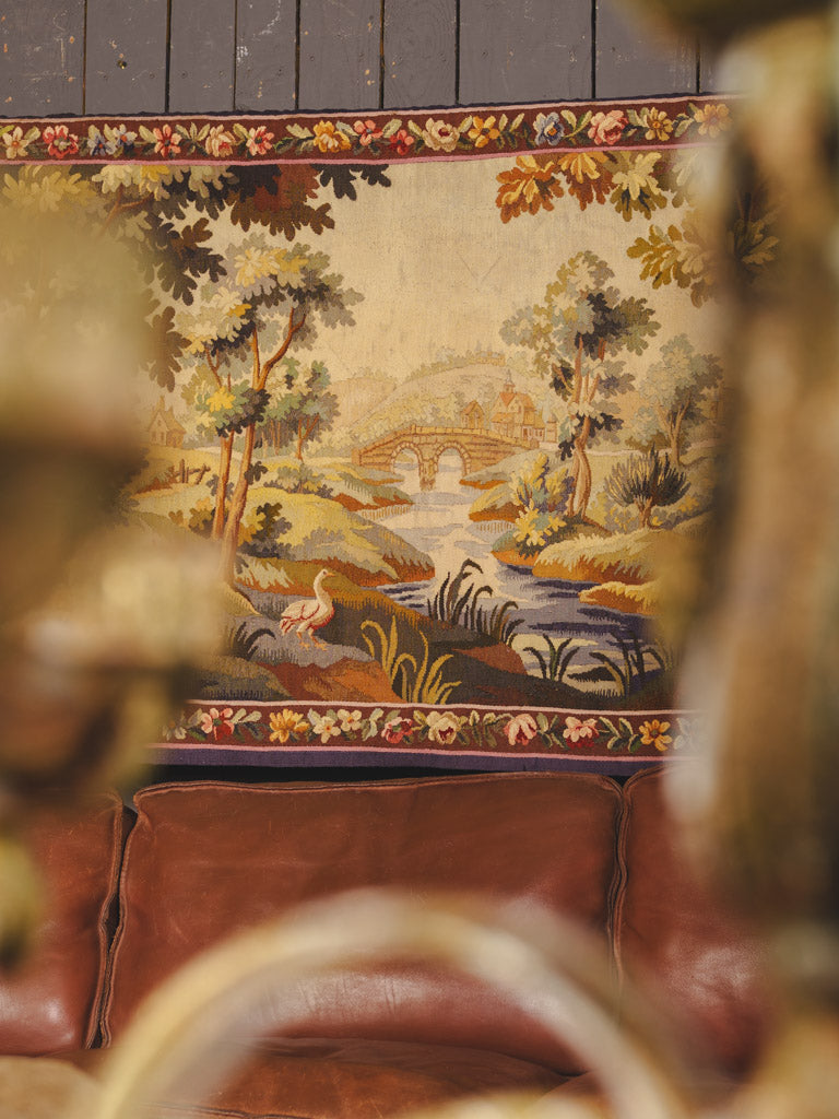 Handwoven woolen pastoral scene