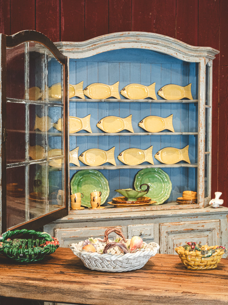 Graceful serpentine cornice buffet dresser