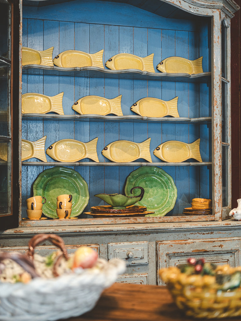 Rare Set Of Eleven Fish-Form Earthenware Plates From Dieulefit Circa 1960 - 12½"