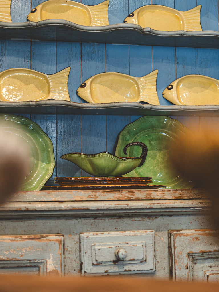 Rare Set Of Eleven Fish-Form Earthenware Plates From Dieulefit Circa 1960 - 12½"