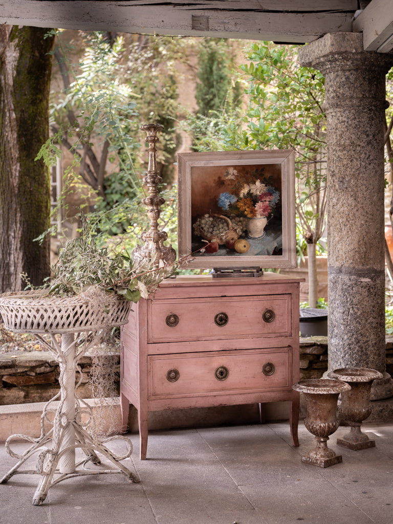 Oxidized iron Medici style urns