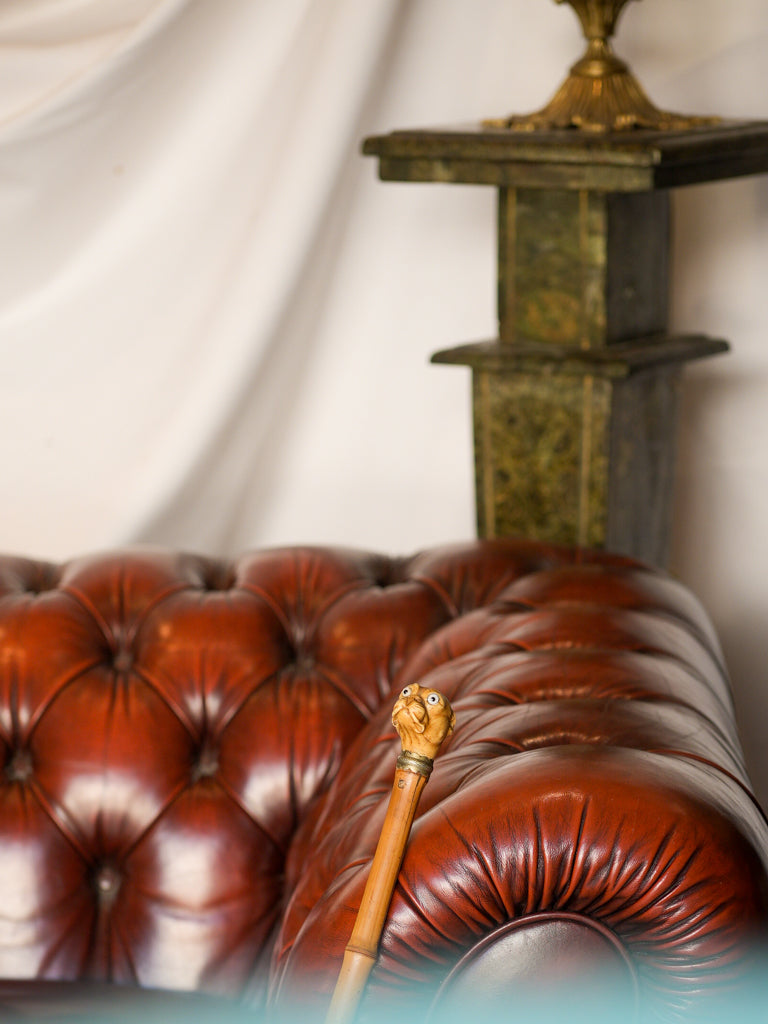 Early 20th Century Novelty Walking Stick w/ Expressive Bulldog Head - 34¼"