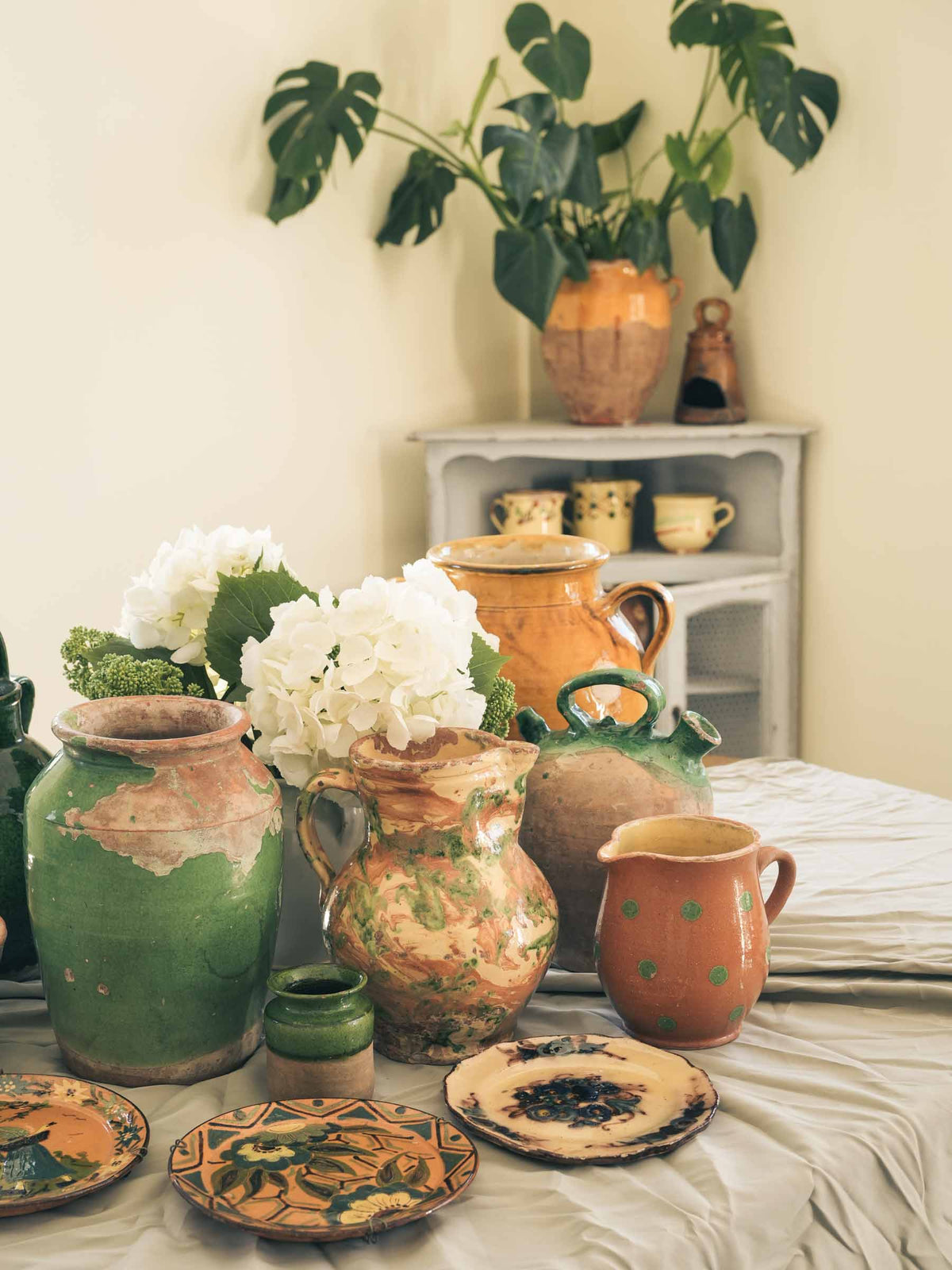 Rustic French Alps ceramic pitcher