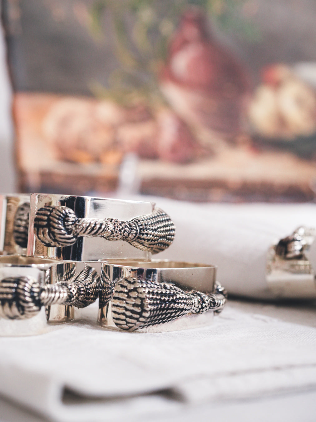 Sophisticated tassel motif napkin rings  