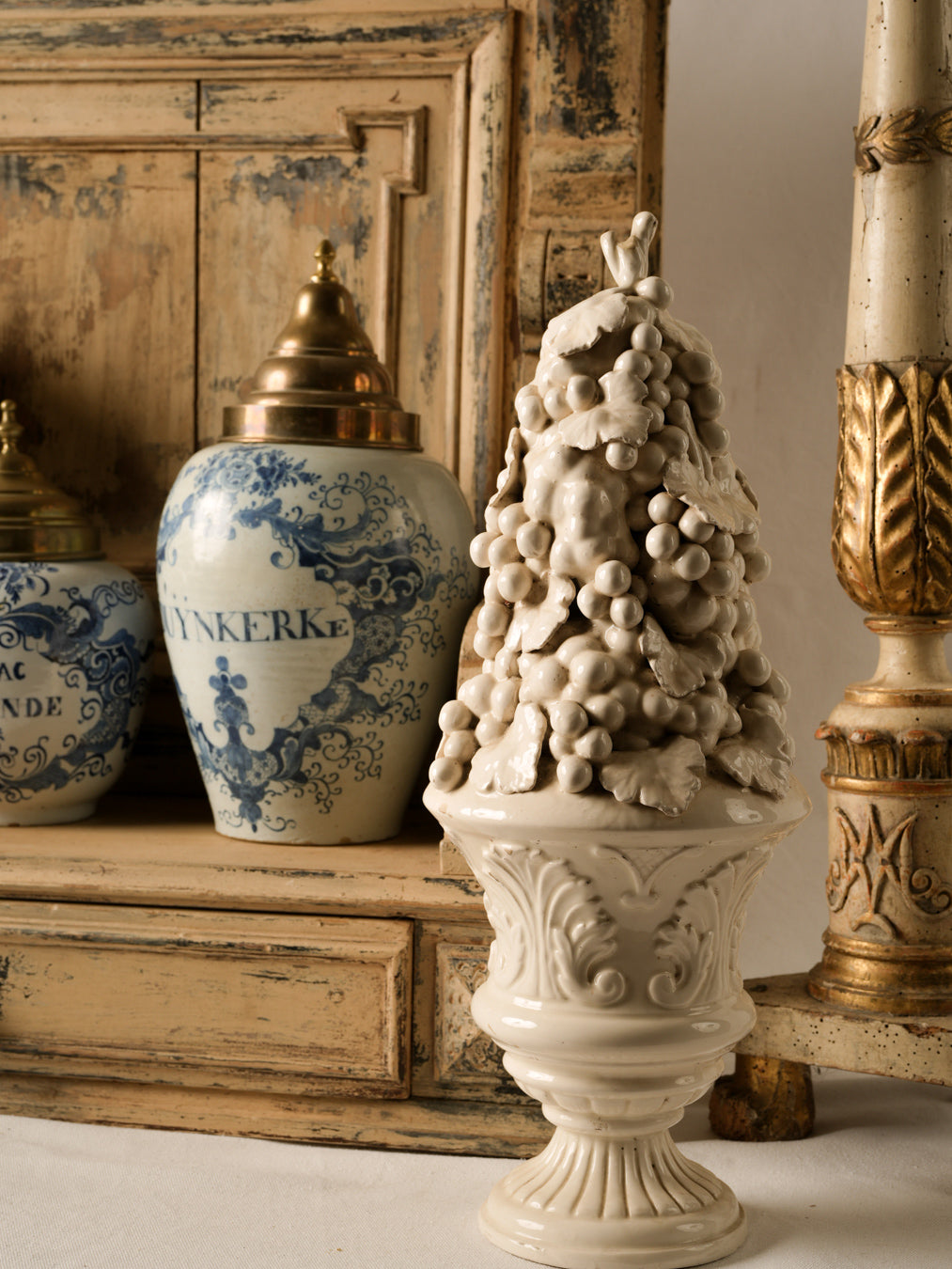 Atmospheric setting wooden candlestick holder