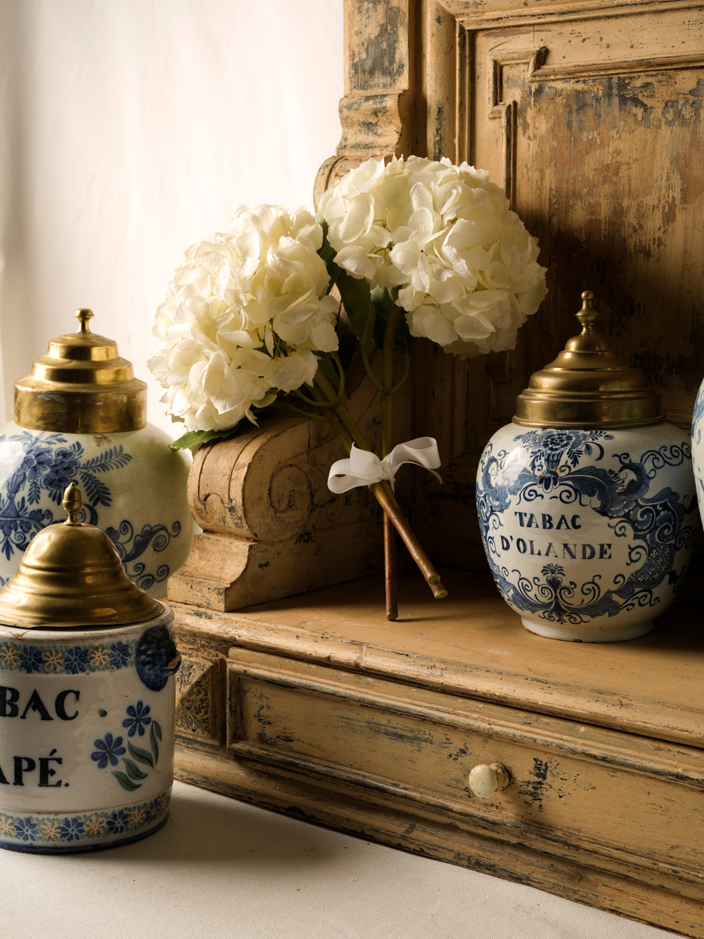 Antique colonial aesthetic storage jar