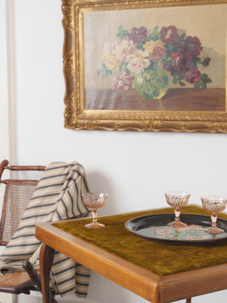 Graceful Late 19th Century English Mahogany Card Table w/ Pull-Out Drink Slides