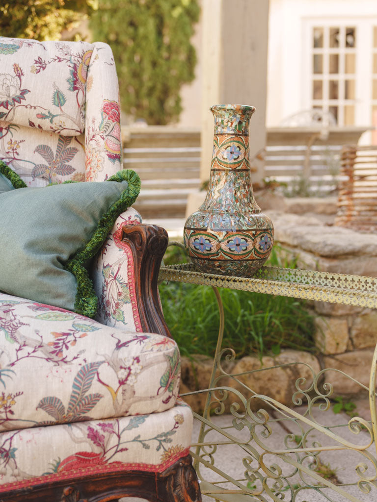 Art Deco Vase by Jean Gerbino Vallauris - 12½" w/ Intricate Neriage Mosaic