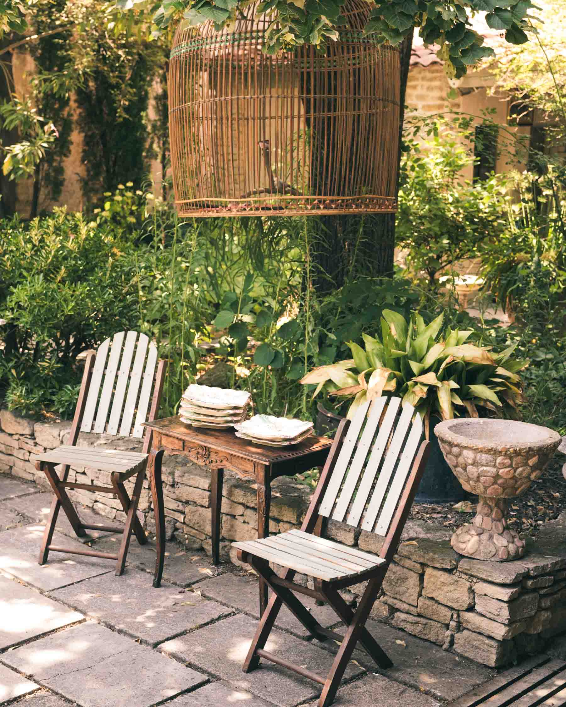 Oversized Natural Cane Hanging Birdcage w/ Pretty Carved Door - 43¼"