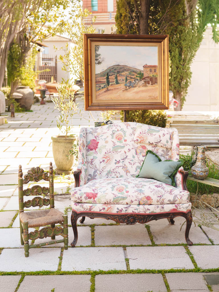 Antique Spanish Child’s Chair w/ Original Painted and Gilt Finish - 27½"