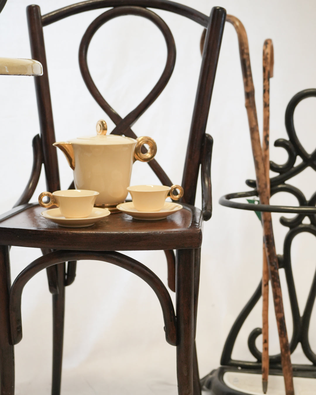 Curved-back, refined bistro chairs