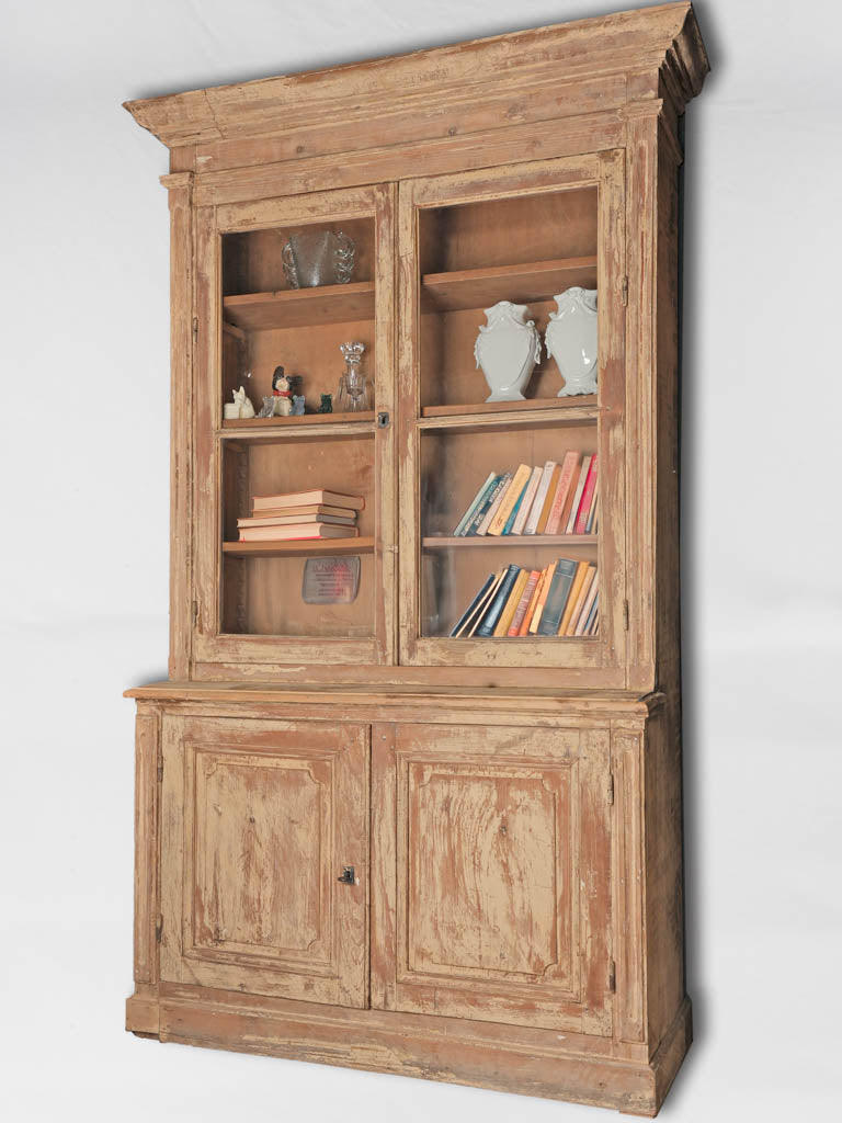 Antique French pine vitrine cupboard