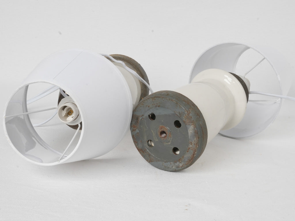 Elegant repurposed electric utility lamps