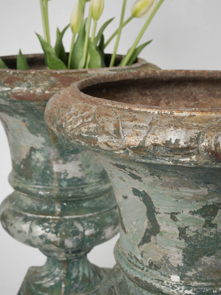 Classical silhouette cast iron urns