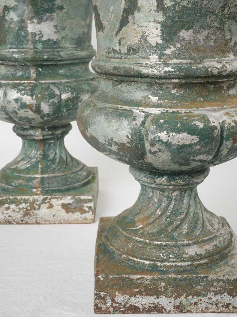 Delightful green patina Medici vases