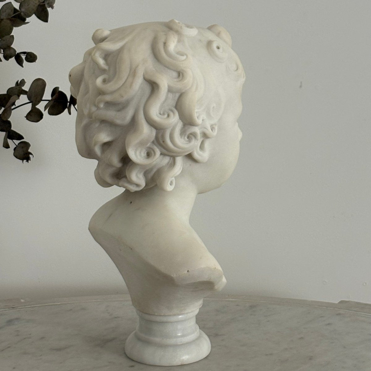 19th-Century Carrara Marble Bust of a Child - 14½"