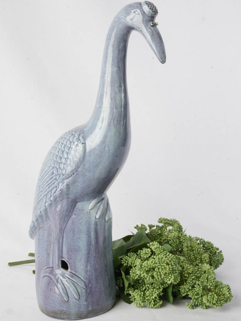 Vintage Chinese ceramic crane sculpture