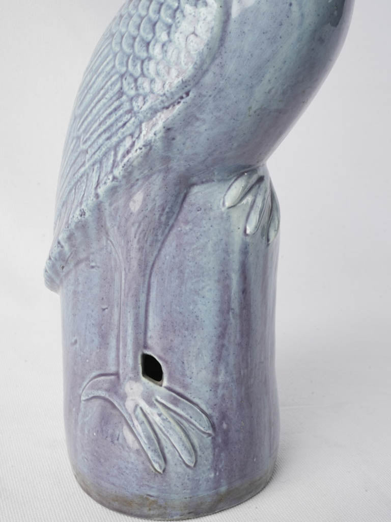 Artisanal lavender blue ceramic artwork