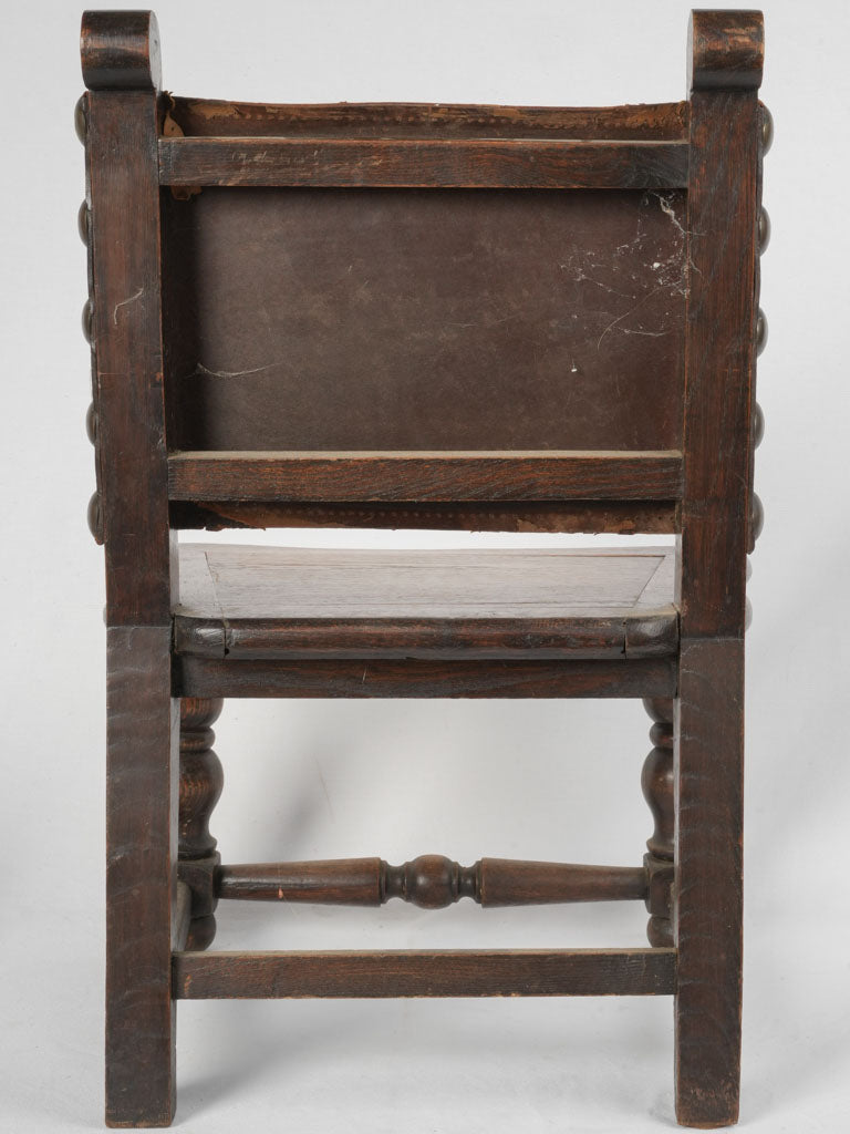 Classic old oak leather chair