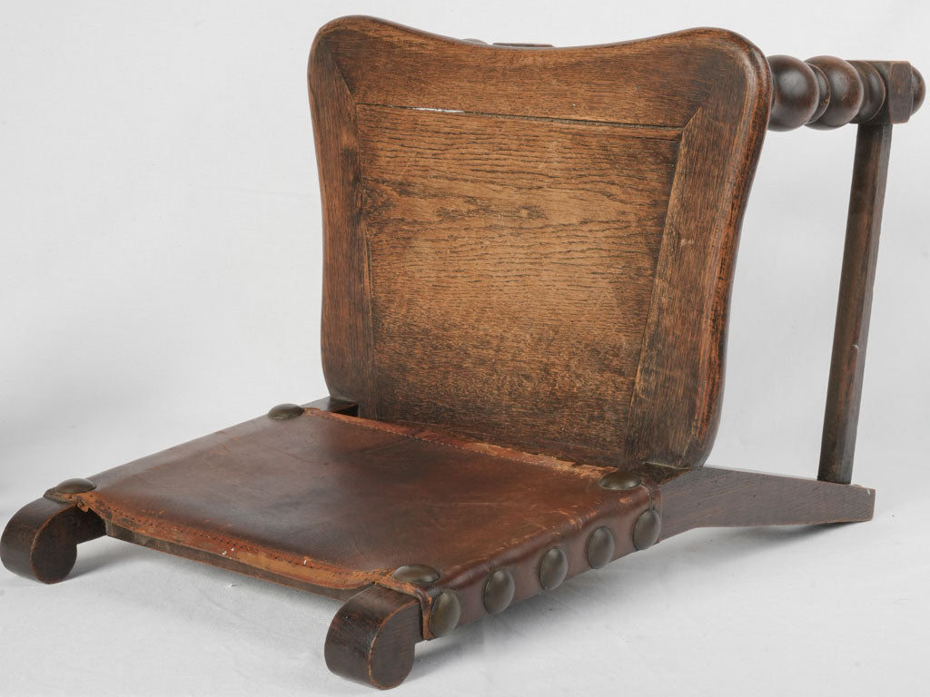 Traditional vintage low oak chair
