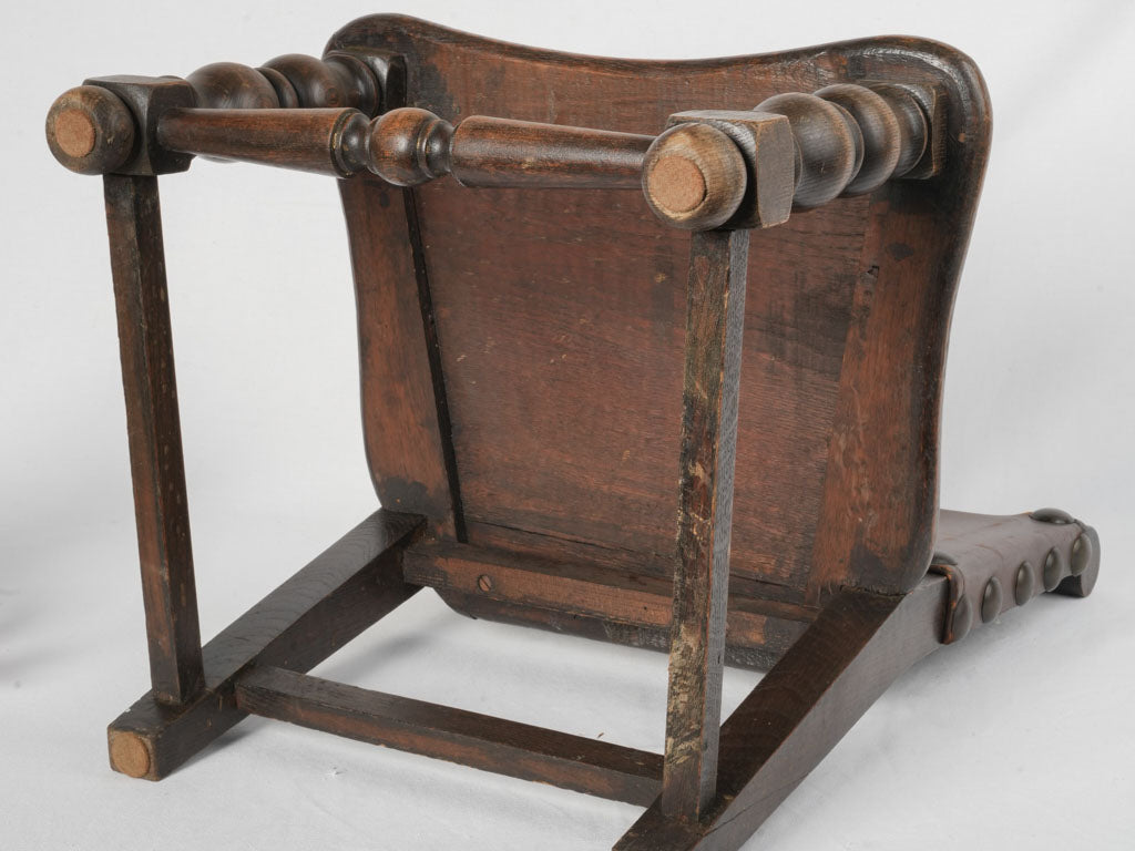 Rustic brown leather armchair