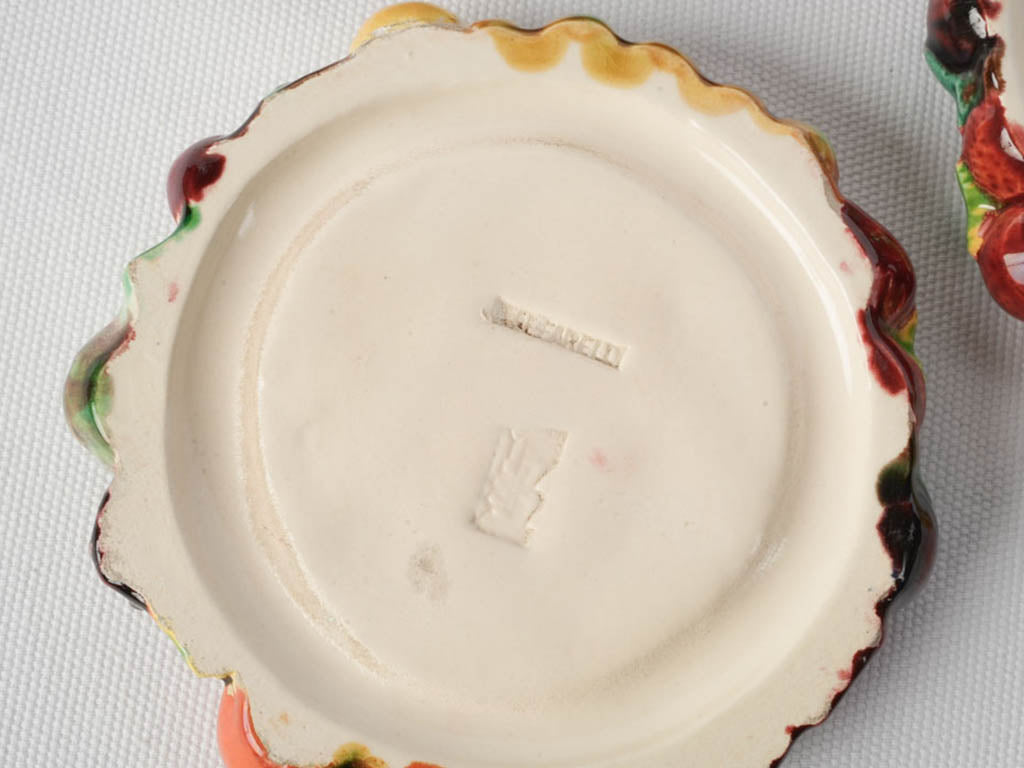 Vintage Italian leaf-patterned coasters