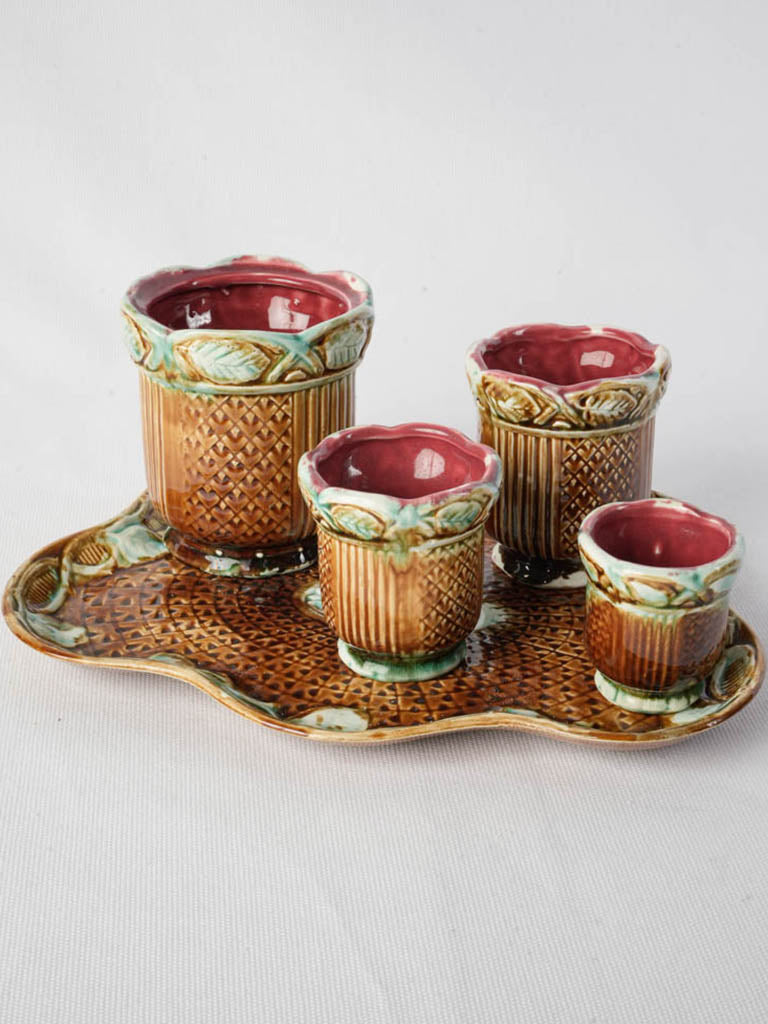 Antique French Majolica Vanity Set
