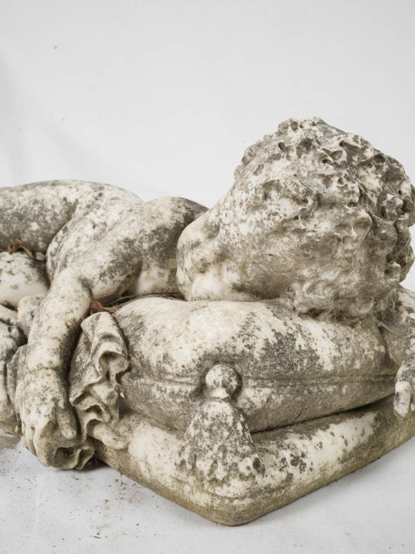 Vintage Italian marble cherub garden statue