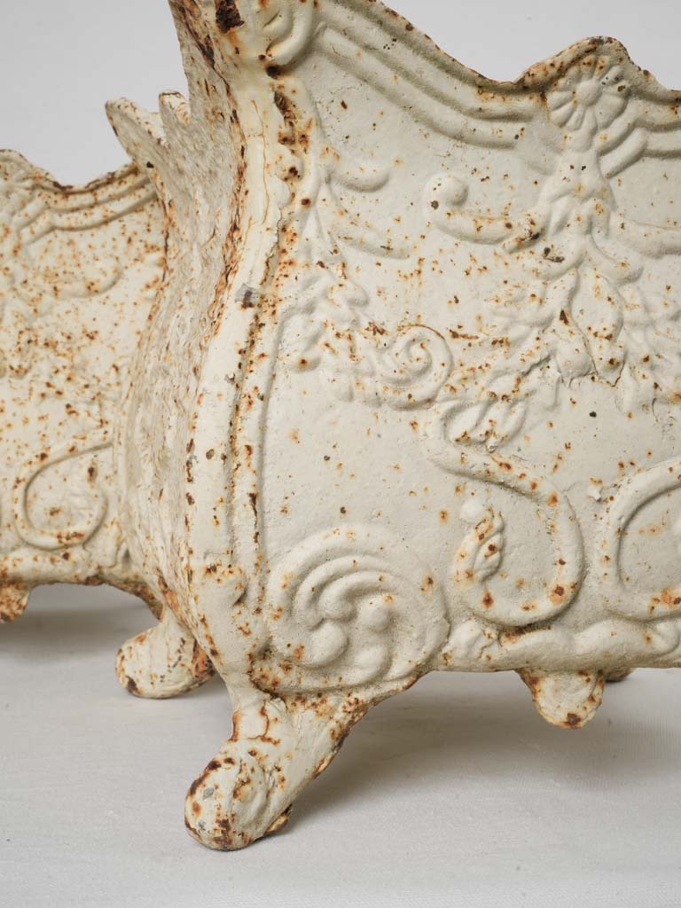 Charming square cast-iron planters