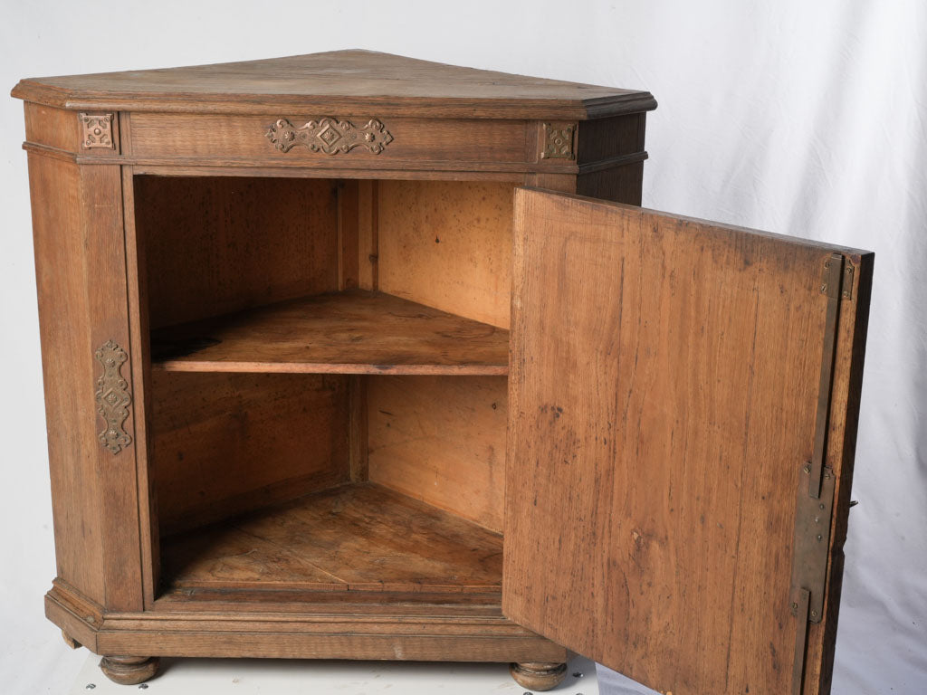 Understated warm patina cabinet